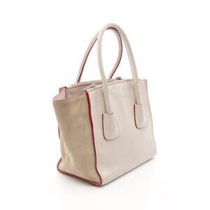 Prada GLACECALF handbag leather suede Ivory White beige